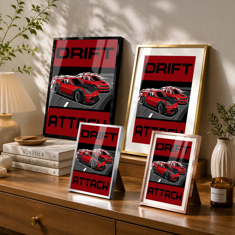 Drift Attack Cars Framed Metal - Car Mirror recension och pris
