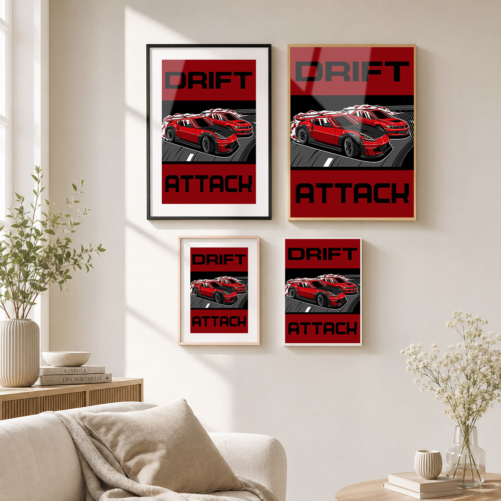 Drift Attack Cars Framed Metal - Car Mirror recension och pris