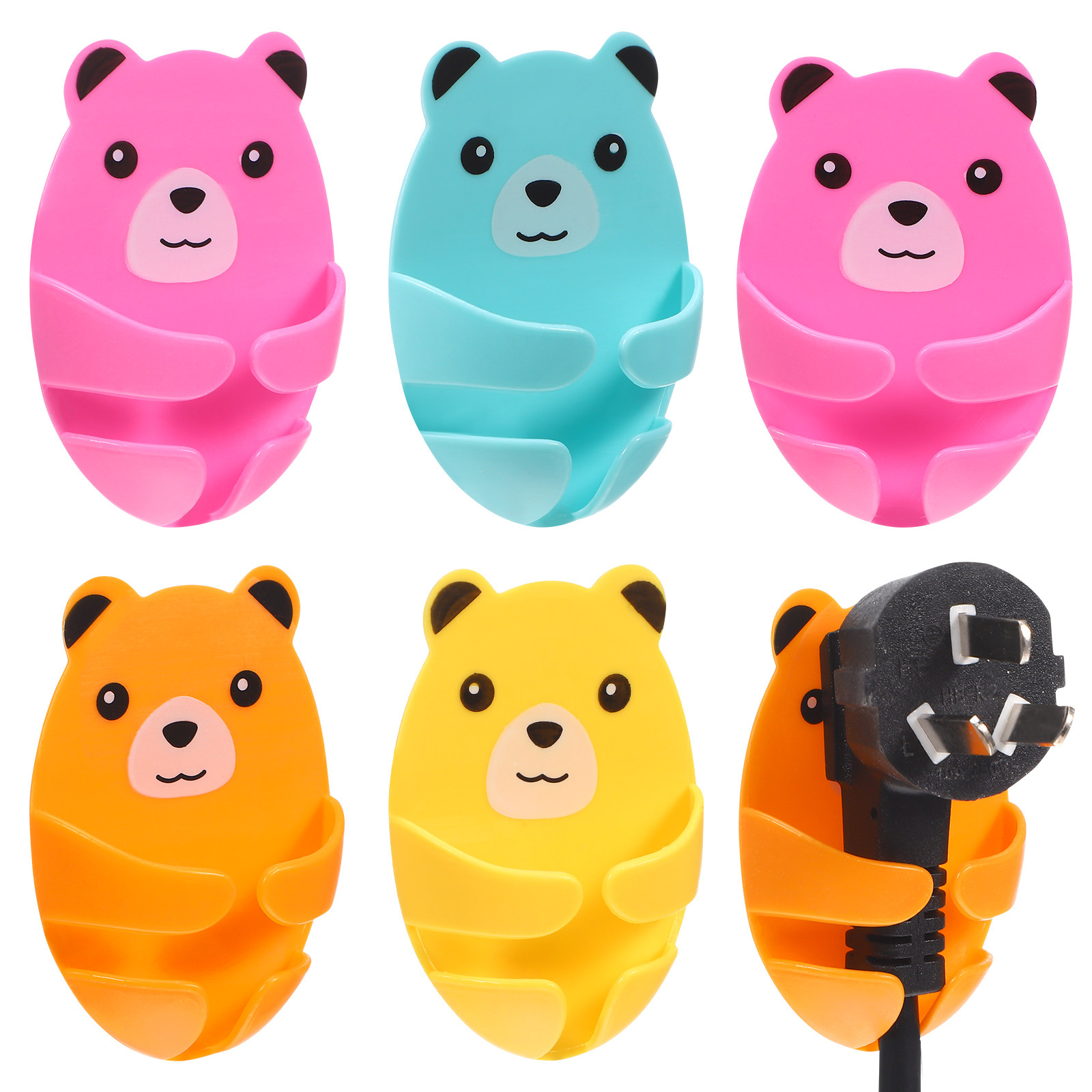 12Pcs Plug Hooks Cute Bear Adh - Car Organizer recension och pris