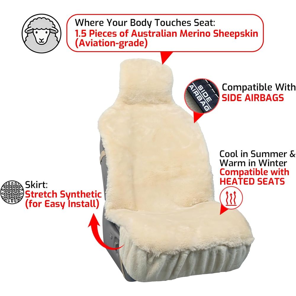 Aegis Cover Premium Sheepskin  - Car Seat Cover recension och pris
